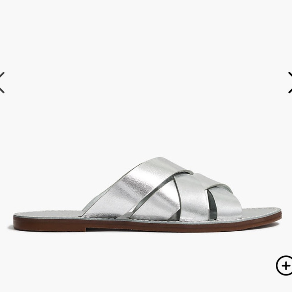Madewell Metallic The Boardwalk Woven Slide Sandal - Picture 3 of 11
